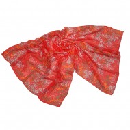 Maxi Foulard mixto algodón y modal,100 x 180 cms, firma DEVOTA & LOMBA,estampado rojo,en funda de celofán